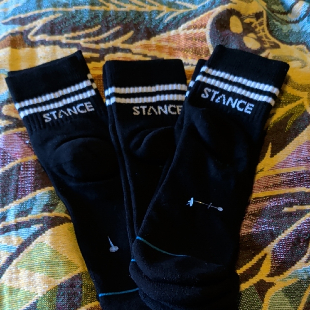 Stance Black and White Striped Men's Socks - Picture 6 of 7